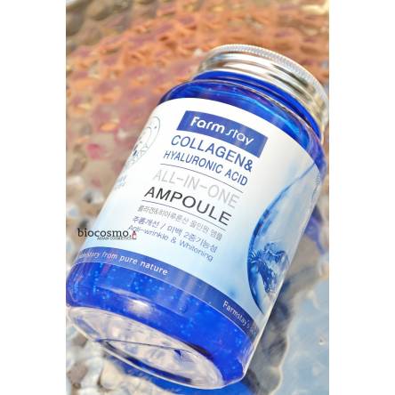 Сыворотка с гиалуроновой кислотой FarmStay Collagen & Hyaluronic Acid All-in-one Ampoule - 250 мл