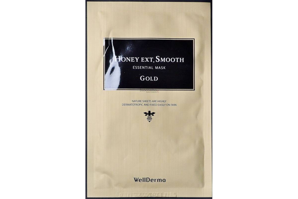 Тканевая маска с золотом и мёдом WellDerma Honey Ext Smooth Essential Mask - 25 мл Тканевая маска с золотом и мёдом WellDerma Honey Ext Smooth Essential Mask - 25 мл