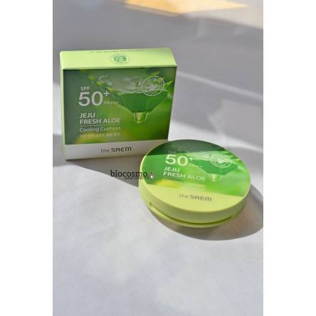 Освежающий солнцезащитный кушон The Saem Jeju Fresh Aloe Cooling Cushion Natural Beige SPF50 - 12 гр