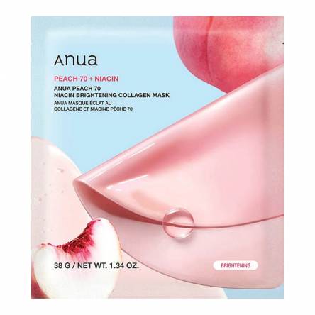 Осветляющая гидрогелевая маска с персиком Anua Peach 70 Niacin Brightening Collagen Mask - 38 гр
