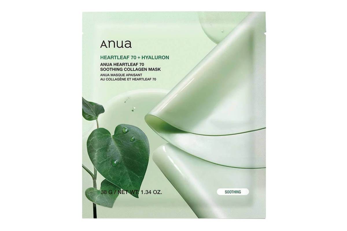 Успокаивающая гидрогелевая маска с хауттюйнией Anua Heartleaf 70 Soothing Collagen Mask - 38 гр Успокаивающая гидрогелевая маска с хауттюйнией Anua Heartleaf 70 Soothing Collagen Mask - 38 гр