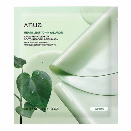 Успокаивающая гидрогелевая маска с хауттюйнией Anua Heartleaf 70 Soothing Collagen Mask - 38 гр Успокаивающая гидрогелевая маска с хауттюйнией Anua Heartleaf 70 Soothing Collagen Mask - 38 гр