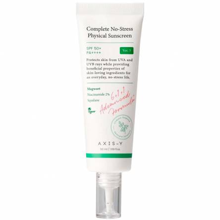 Лёгкий минеральный санскрин AXIS-Y Complete No-Stress Physical Sunscreen V. 3 SPF50+ PA++++