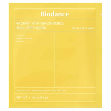 Гидрогелевая маска с ниацинамидом для сияния кожи Biodance Radiant Vita Niacinamide Real Deep Mask - 34 гр Гидрогелевая маска с ниацинамидом для сияния кожи Biodance Radiant Vita Niacinamide Real Deep Mask - 34 гр