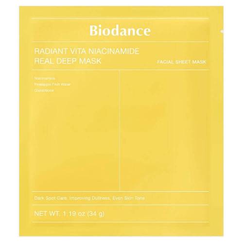 Гидрогелевая маска с ниацинамидом для сияния кожи Biodance Radiant Vita Niacinamide Real Deep Mask - 34 гр