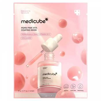 Тканевая маска с ПДРН и коллагеном для сияния кожи medicube PDRN Pink Vita Coating Mask - 22 гр