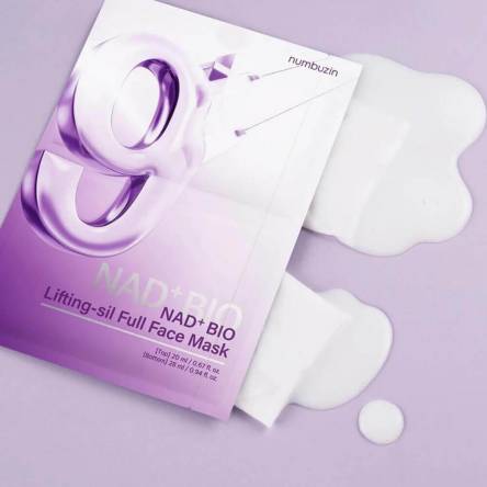 Тканевая 3D-маска для подтяжки лица numbuzin No.9 NAD+ Bio Lifting Full Cover Facial Mask Тканевая 3D-маска для подтяжки лица numbuzin No.9 NAD+ Bio Lifting Full Cover Facial Mask