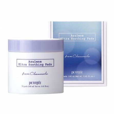 Успокаивающие пэды с азуленом PETITFEE Azulene Ultra Soothing Pads - 70 шт