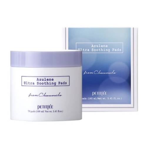 Успокаивающие пэды с азуленом PETITFEE Azulene Ultra Soothing Pads - 70 шт