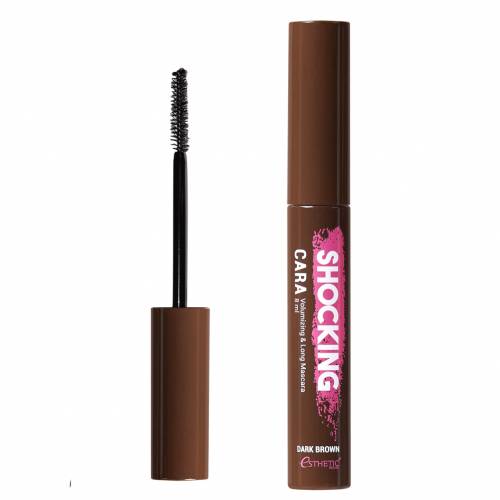 Коричневая тушь для объема ресниц Esthetic House Shocking Cara Volumizing&Long Mascara - 8 мл