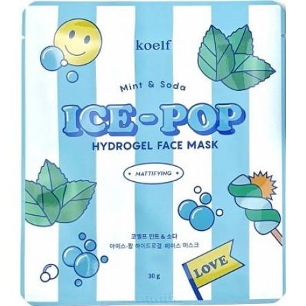 Освежающая гидрогелевая маска Koelf Ice-Pop Hydrogel Face Mask Mint & Soda - 30 мл