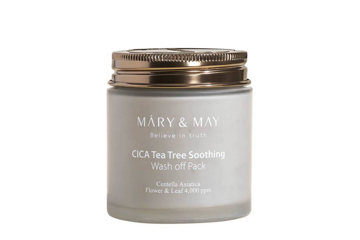 Глиняная маска для чувствительной кожи Mary&May CICA TeaTree Soothing Wash Off Pack - 125  мл