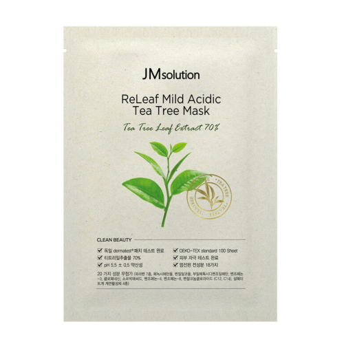 Противовоспалительная тканевая маска с чайным деревом JMsolution Releaf Mild Acidic Tea Tree Mask - 30 мл