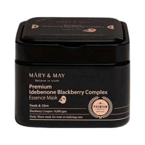 Набор тканевых масок с идебеноном Mary&May Premium Idebenone Blackberry Complex Essence Mask - 20 шт