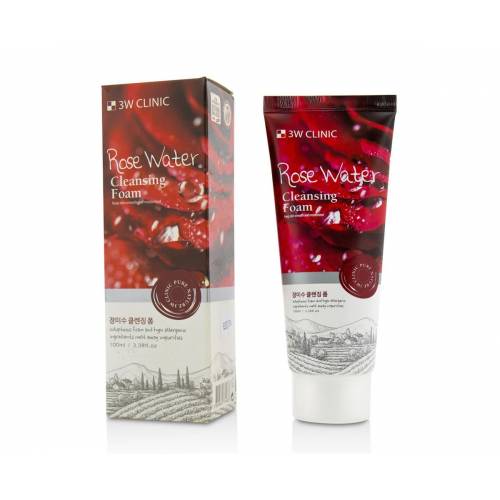 Пенка для умывания c розовой водой 3W Clinic Rose Water Cleansing Foam - 100 мл