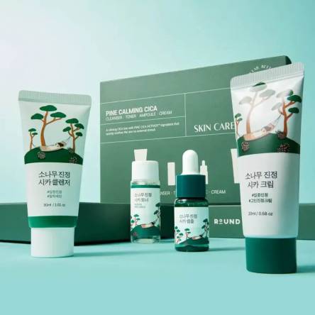 Набор средств с экстрактом сосны Round Lab Pine Calming Cica Trial Kit