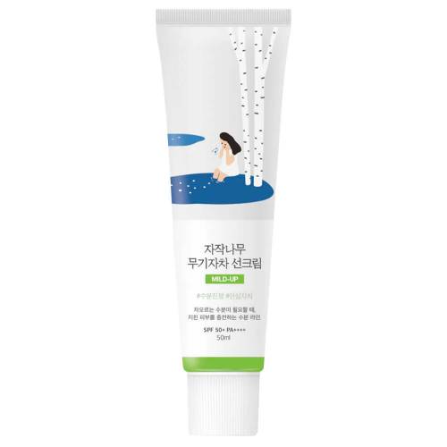 Солнцезащитный крем с берёзовым соком Round Lab Birch Juice Moisturizing Mild-Up Sunscreen SPF50+ PA++++ - 50 мл