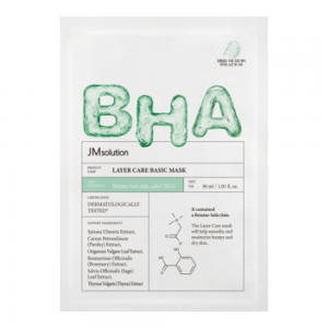 Тканевая маска с BHA-кислотой для проблемной кожи JMsolution Layer Care Basic Mask - 30 мл