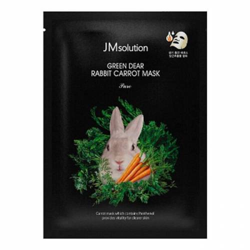 Успокаивающая тканевая маска с экстрактом моркови JMsolution Green Dear Rabbit Carrot Mask - 30 мл