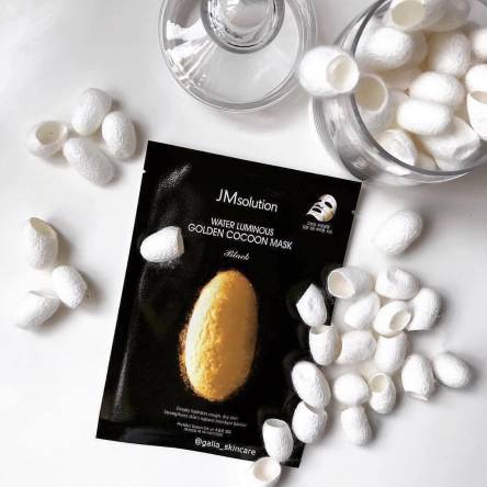 Тканевая маска с протеинами кокона шелкопряда JMsolution Water Luminous Golden Cocoon Mask Plus - 45 гр
