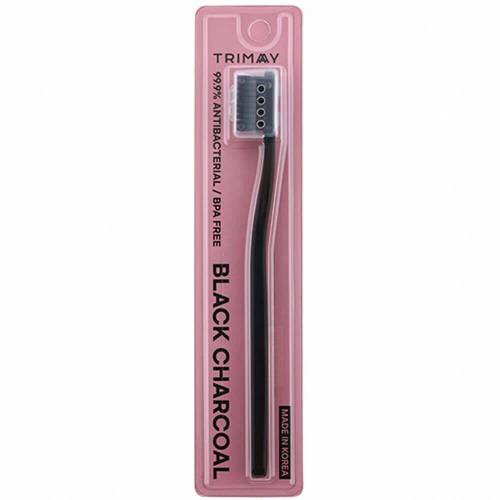Антибактериальная зубная щётка с древесным напылением Trimay Black Charcoal Toothbrush  - 1шт