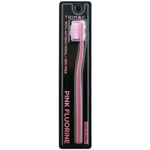 Антибактериальная зубная щётка с напылением из фтора Trimay Pink Fluorine Toothbrush - 1шт