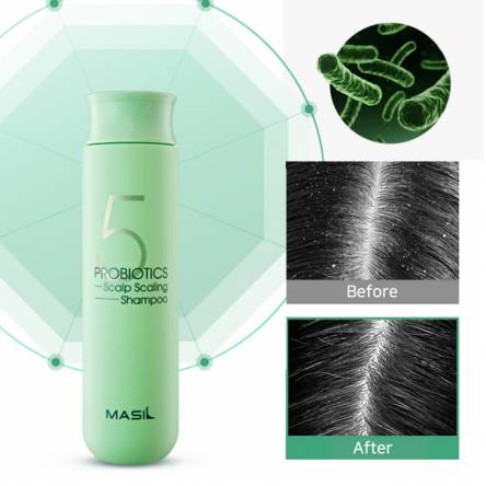Глубокоочищающий шампунь с пробиотиками Masil 5 Probiotics Scalp Scaling Shampoo - 300 мл