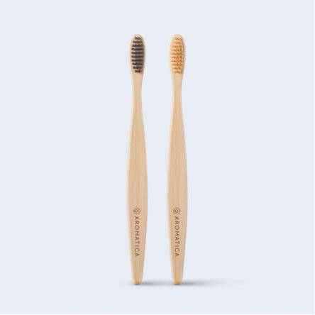 Бамбуковая зубная щетка AROMATICA Bamboo Toothbrush Duo - 2 шт