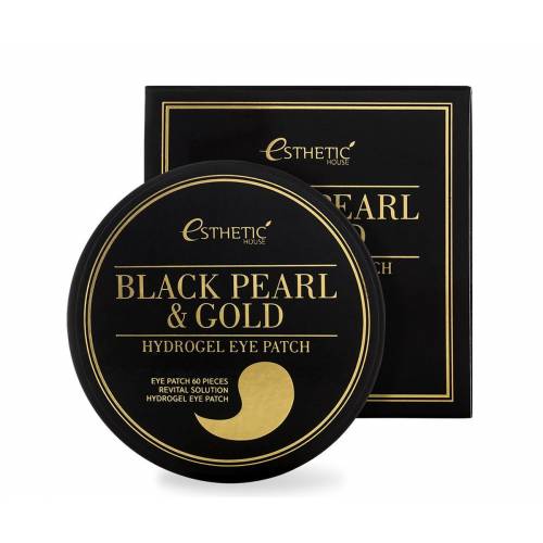 Гидрогелевые патчи с черным жемчугом и золотом Esthetic House Black Pearl & Gold Hydrogel Eye Patch - 60 шт