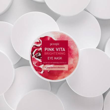 Осветляющие тканевые патчи для глаз Petitfee Pink Vita Brightening Eye Mask - 60 шт