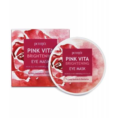 Осветляющие тканевые патчи для глаз Petitfee Pink Vita Brightening Eye Mask - 60 шт