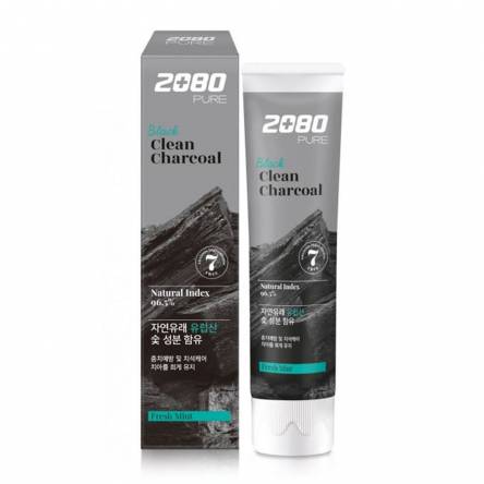 Отбеливающая зубная паста с углём Dental Clinic 2080 Black Clean Charcoal Toothpaste - 120 гр