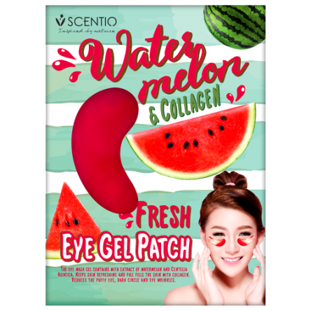 Патчи для глаз с арбузом и коллагеном Scentio Watermelon and Collagen Fresh Eye Gel