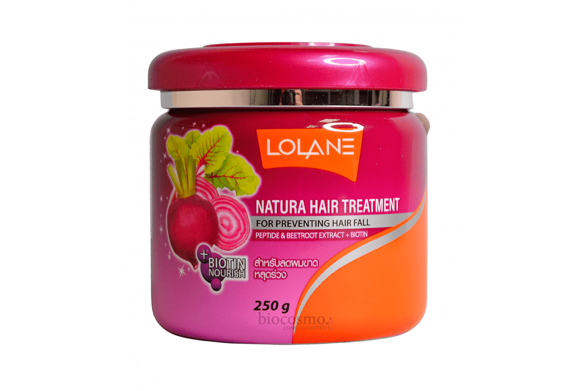 Маска для против выпадения волос с экстрактом сахарной свеклы Lolane Nature Hair Treatment Beetroot Extracts - 250 мл