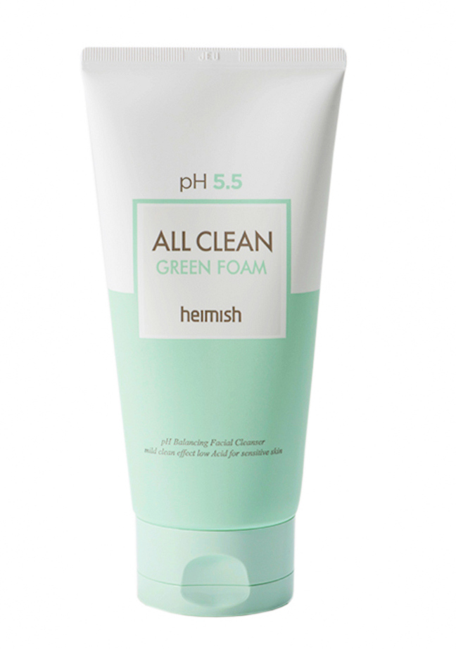 Миниатюра слабокислотного геля для умывания Heimish pH 5.5 All Clean Green Foam - 30 мл