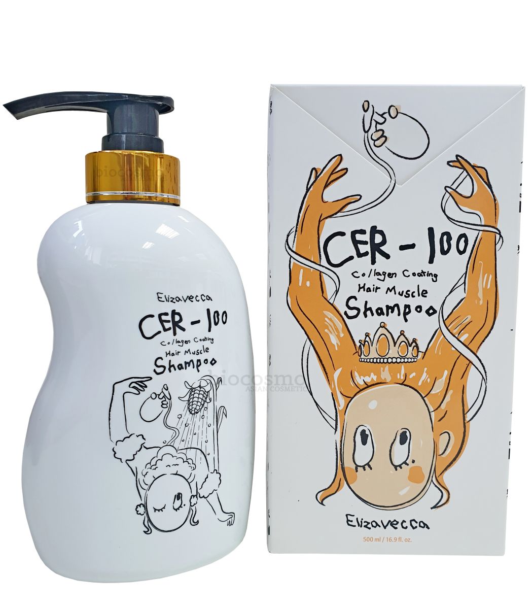 Шампунь для волос с коллагеном ELIZAVECCA Cer-100 Collagen Coating Hair Muscle Shampoo - 500 мл