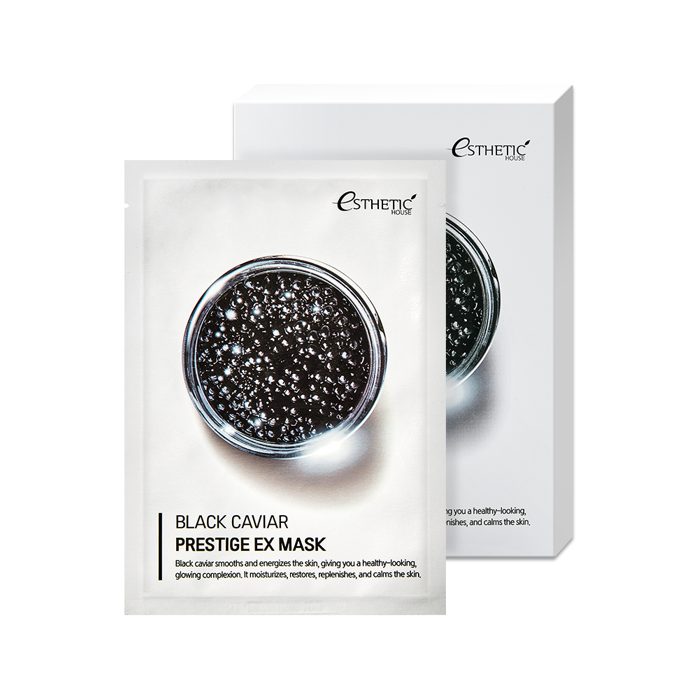 Тканевая маска для лица c черной икрой Esthetic House Black Caviar Prestige Ex Mask - 25 мл