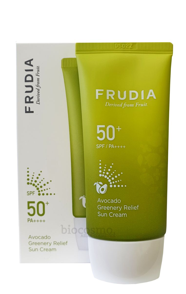 Солнцезащитный крем с авокадо Frudia Avocado Greenery Relief Sun Cream SPF50+ PA++++ - 50 мл