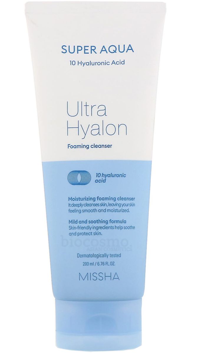 Увлажняющая пенка для умывания Missha Super Aqua Ultra Hyalron Cleansing Foam - 200 мл