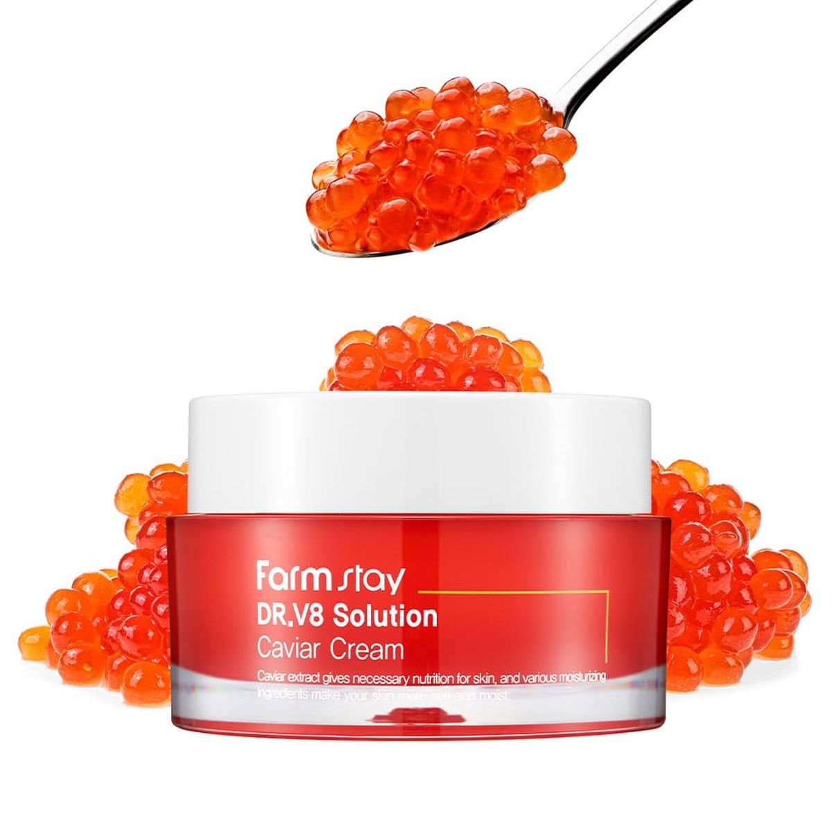 Антивозрастной крем для лица с икрой FARMSTAY Dr.V8 Solution Caviar Cream - 50 мл