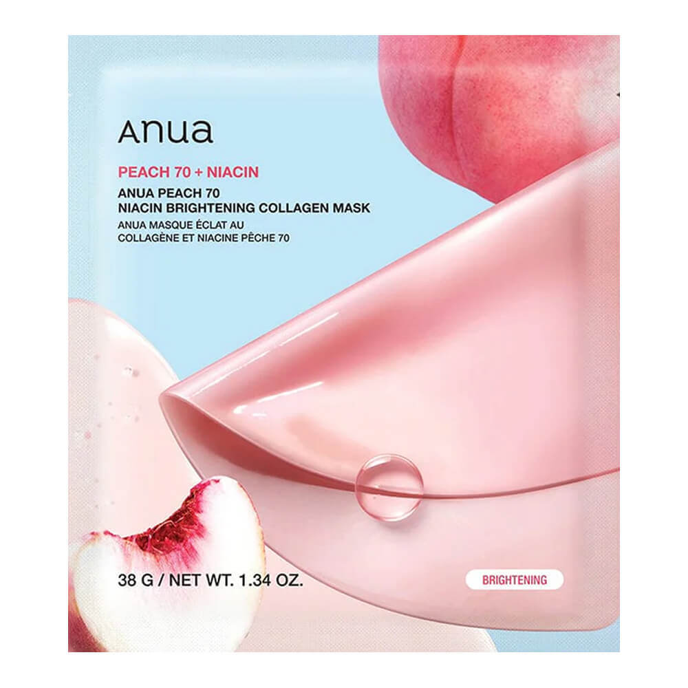 Осветляющая гидрогелевая маска с персиком Anua Peach 70 Niacin Brightening Collagen Mask - 38 гр