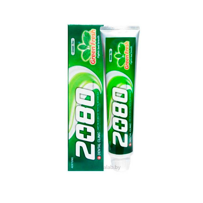 Зубная паста с зелёным чаем Dental Clinic 2080 Green Fresh Toothpaste - 120 гр