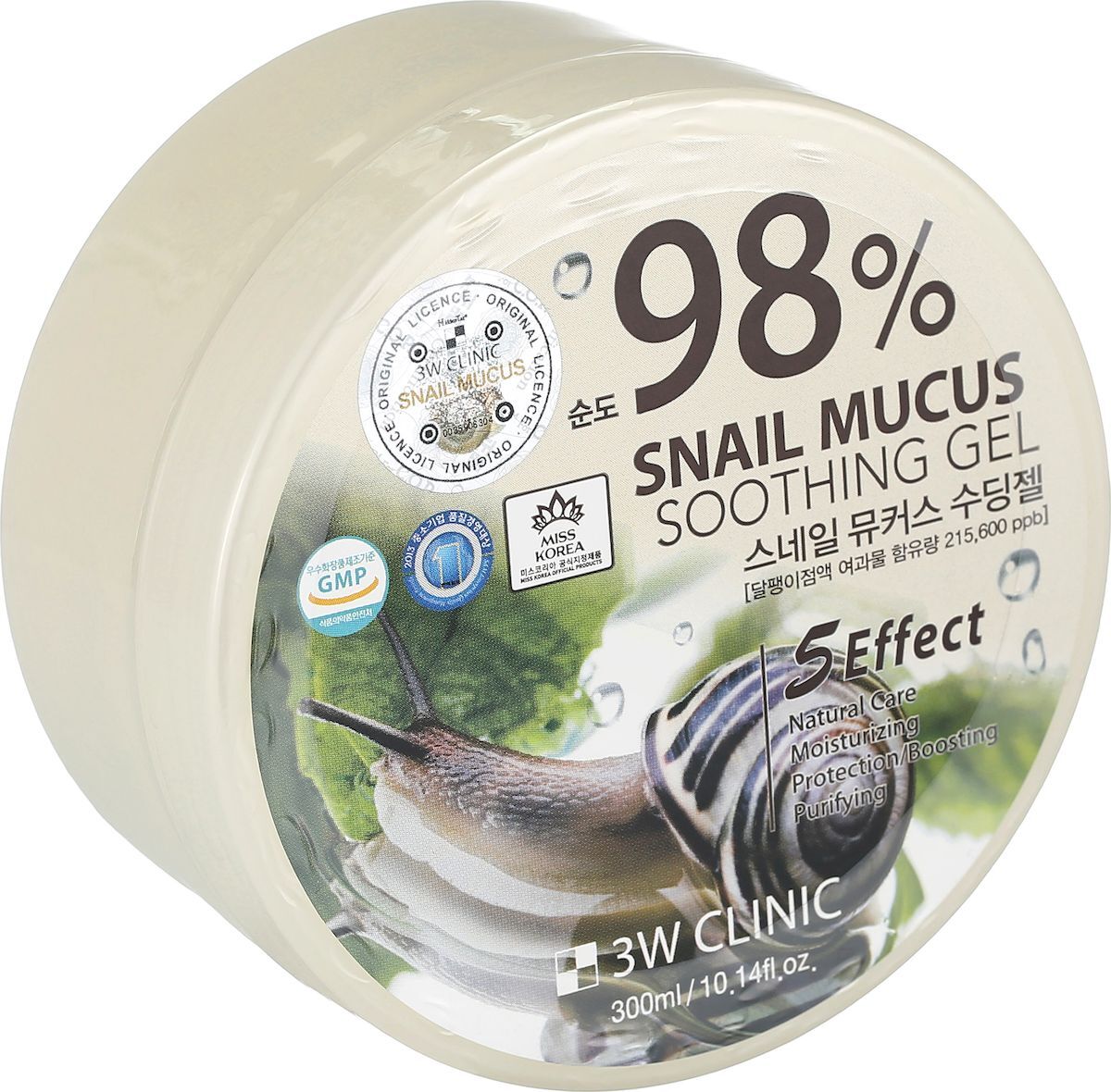 Гель для тела с муцином улитки 3W CLINIC Snail Mucus Soothing Gel - 300 гр