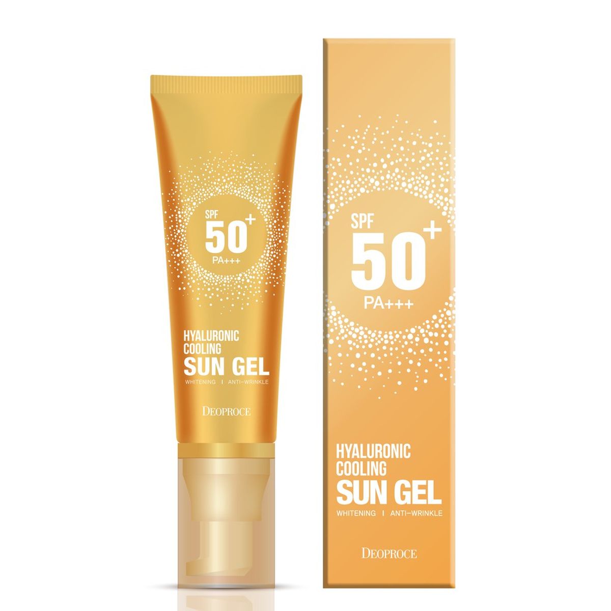Освежающий солнцезащитный крем Deoproce Hyaluronic Cooling Sun Gel SPF 50+ PA+++ - 50 гр